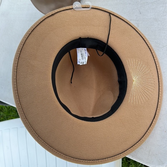 Wide Brim Felt Fedora Hat in Light Brown One Size main image 11